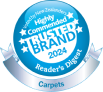 Voted by new Zealander's - Highly commended - Trusted brand 2024 - Reader's Digest - Carpets